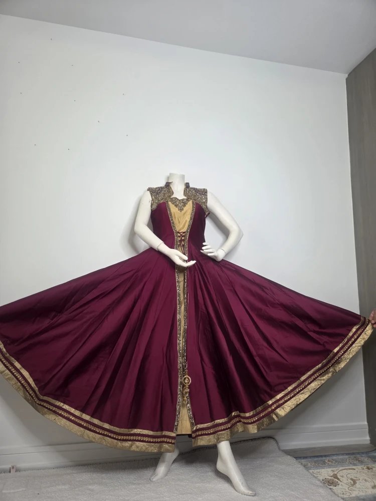 Burgundy & Gold Dress - photo 4