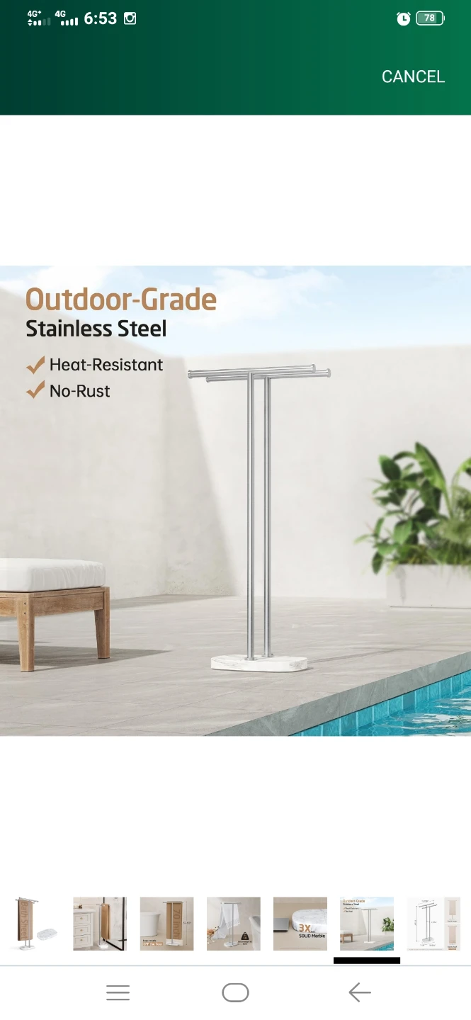 KES Free Standing Towel Rack with Marble Base - Brand New - photo 5
