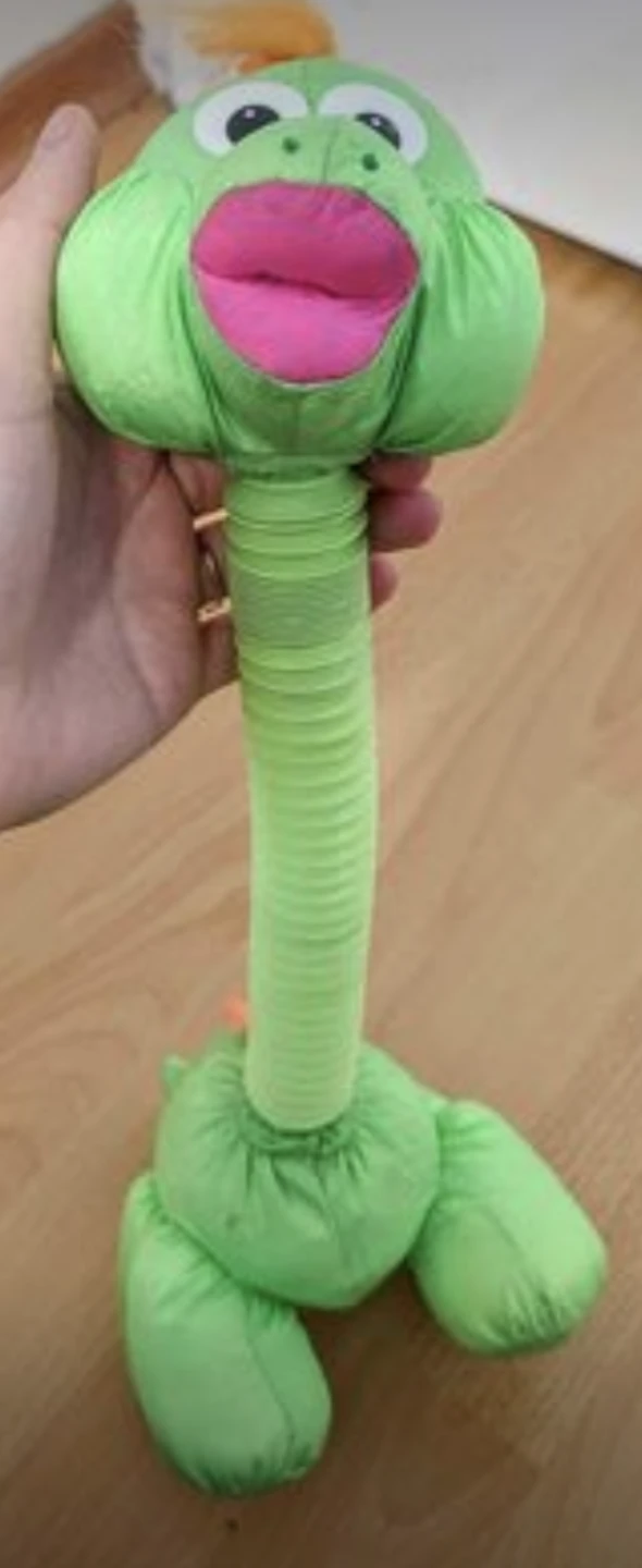 Green Dinosaur Plush Toy with Extendable Neck - photo 2