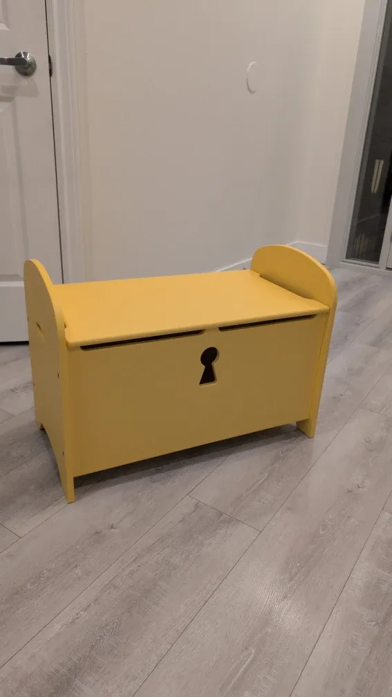 Yellow Wooden Ikea Toy Box