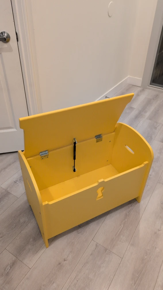 Yellow Wooden Ikea Toy Box - photo 2