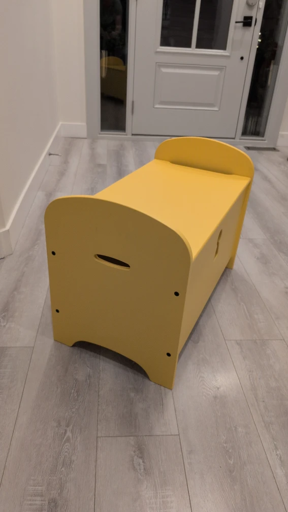 Yellow Wooden Ikea Toy Box - photo 4