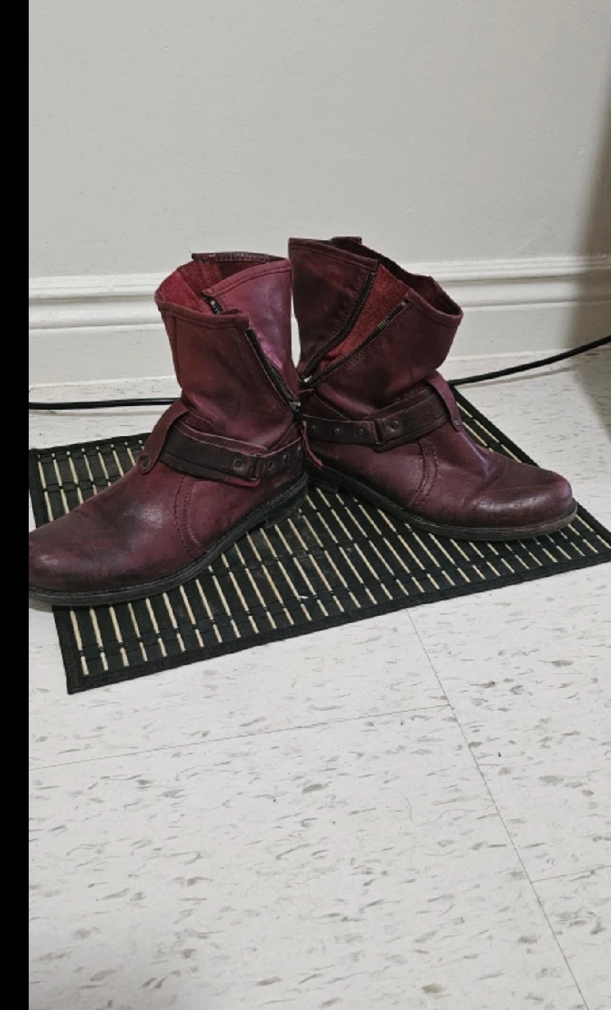 David Taylor Burgundy Leather Ankle Boots size 6 - photo 4