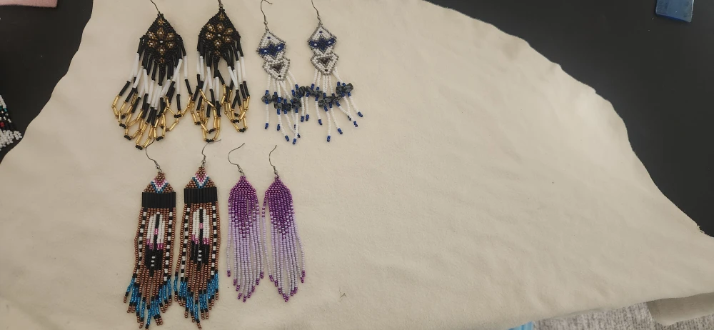 Handmade Beaded Fringe Earrings - photo 5