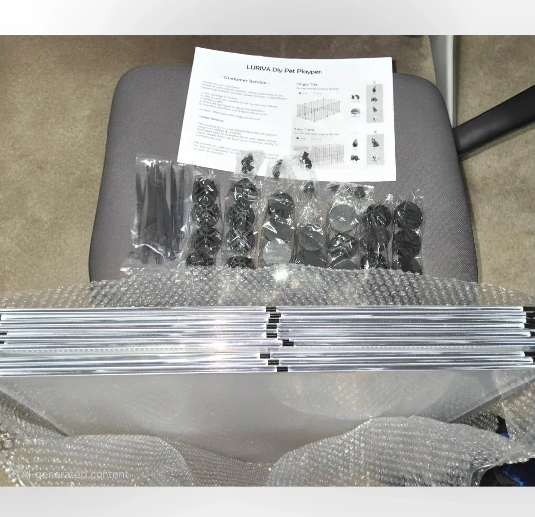 New Large Transparent Pet Playpen - 28 x 20 inches – 12 Panels image indicator(2)