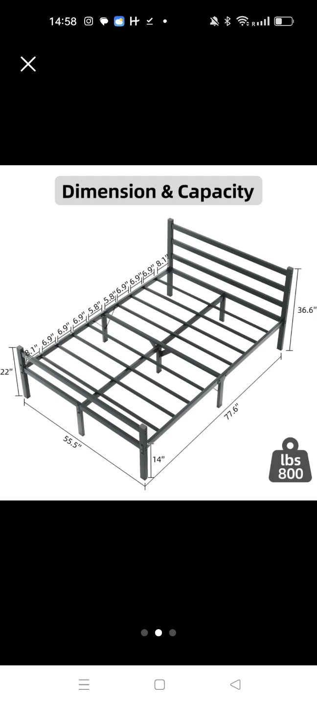 Metal Bed Frame - Full Size - photo 3