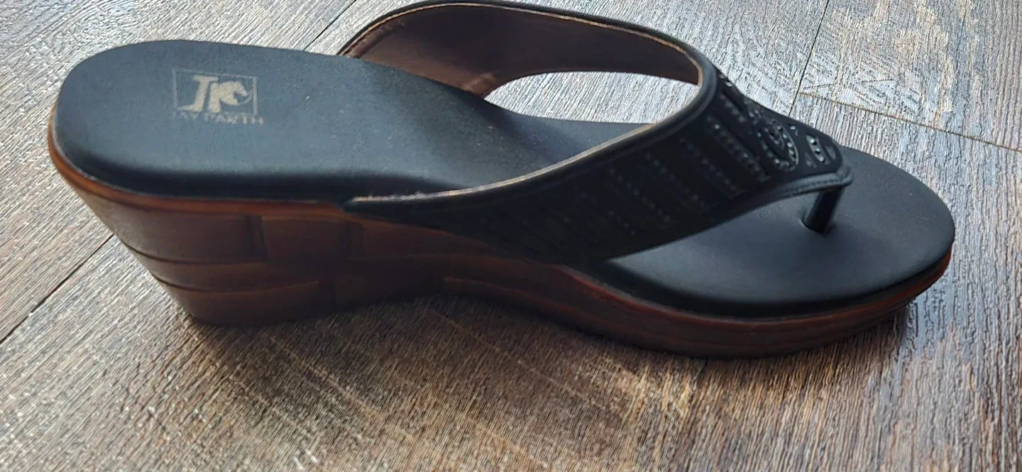 Black Wedge Sandals - Size 8 image indicator(4)