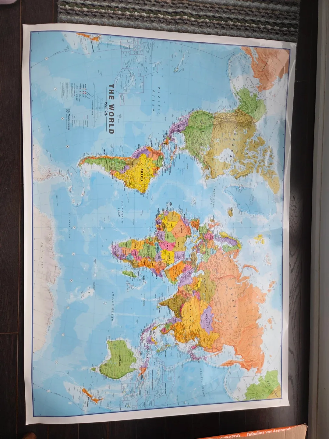 International World Political Wall Map - 33 x 47 thumbnail