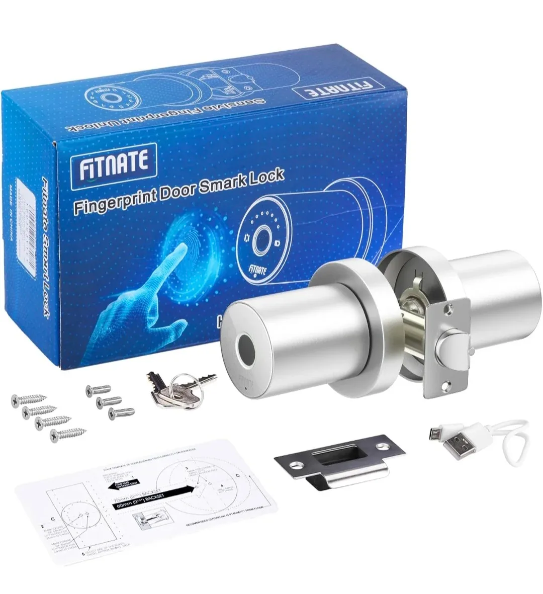 FITNATE Fingerprint Door Smart Lock - Brand New! image indicator(10)