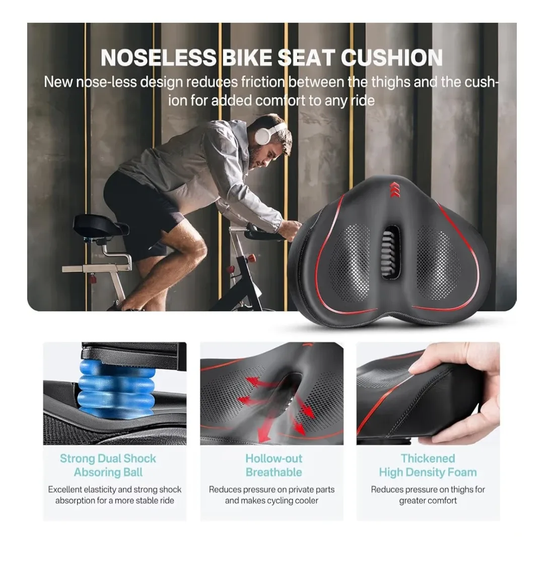 NoseLess Bike Seat Cushion image indicator(2)