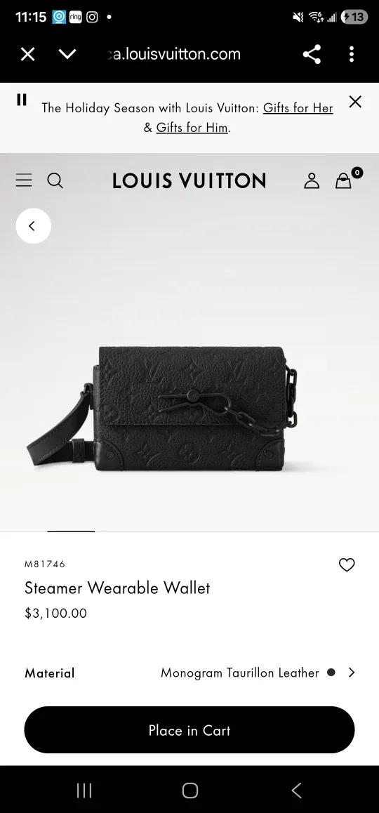 Louis Vuitton Steamer Wearable Wallet