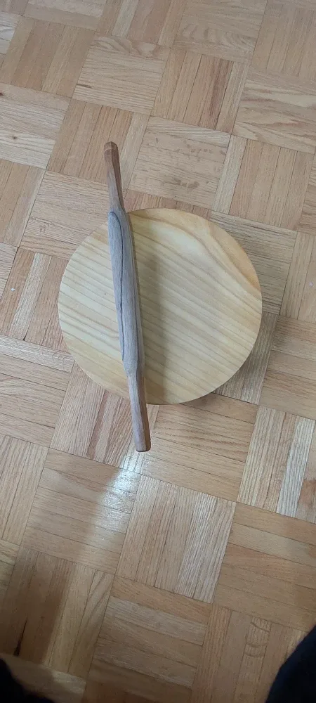 Wooden Rolling Pin & Round Board