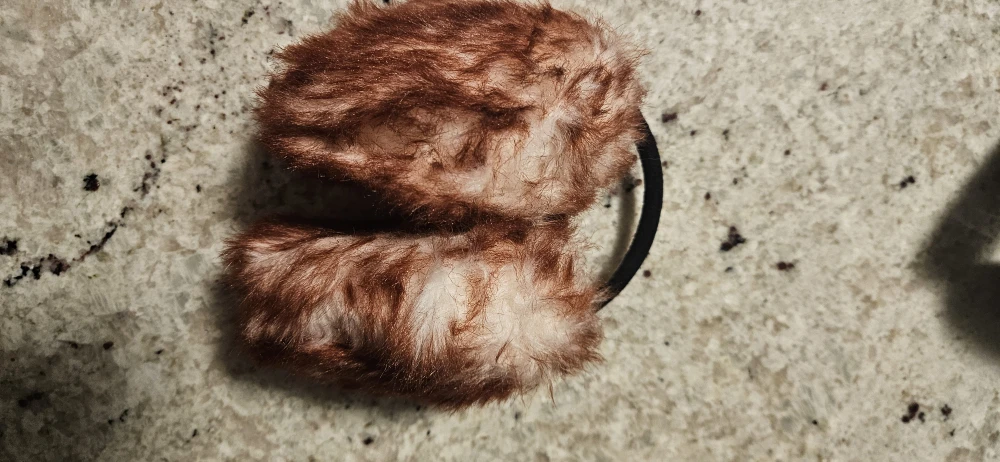 Faux Fur Earmuffs - Brown & White, super warm