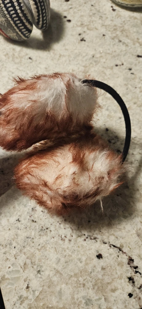 Faux Fur Earmuffs - Brown & White, super warm - photo 2