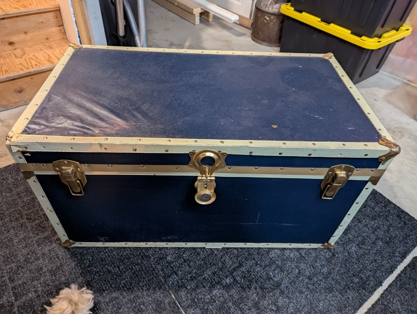 Vintage Blue Storage Trunk