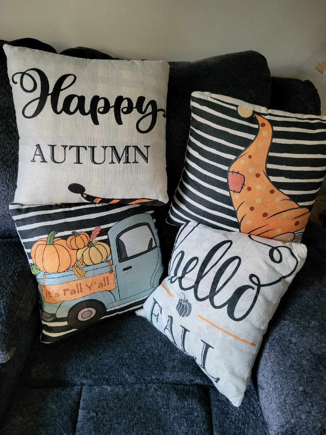 Fall Themed Decorative Throw Pillows - Set of 4 thumbnail