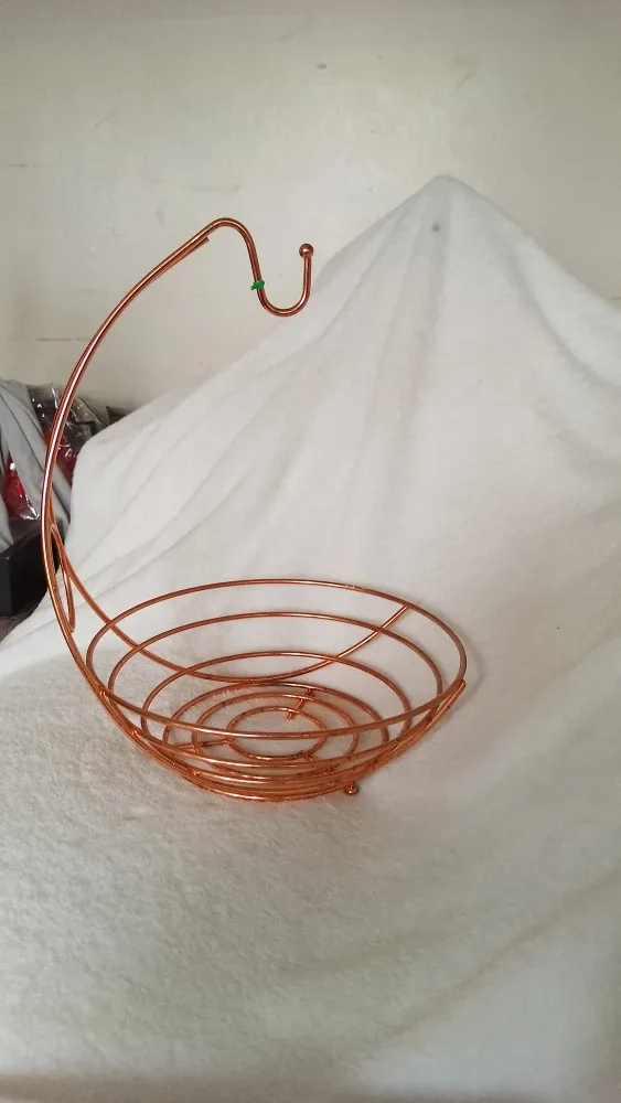 Copper-Tone Fruit Bowl with Banana Hanger image indicator(2)