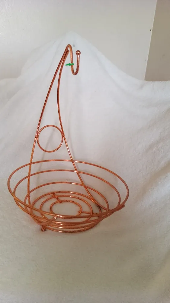Copper-Tone Fruit Bowl with Banana Hanger image indicator(3)