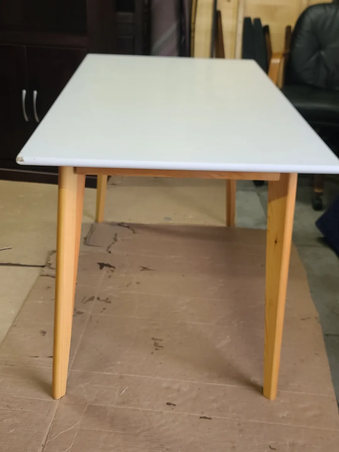 White & Wood Table - Used Condition