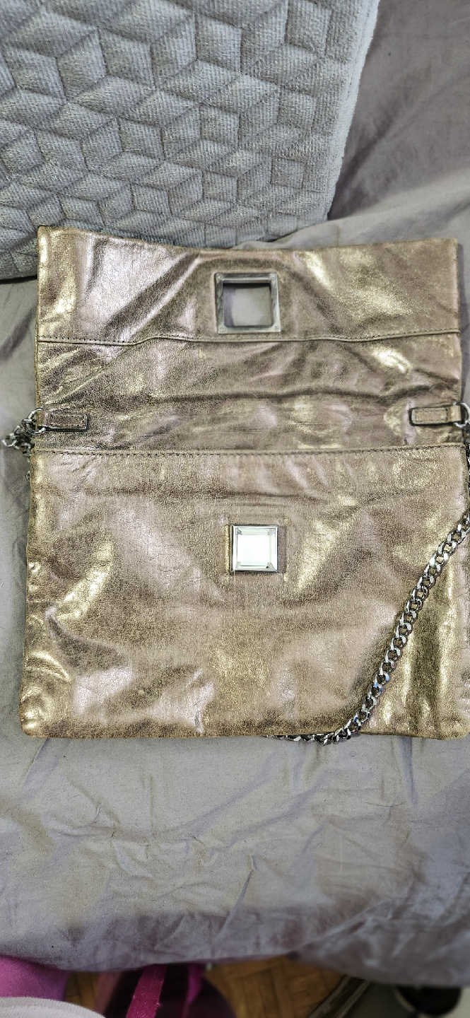 Metallic Gold Clutch with Chain Strap - photo 2