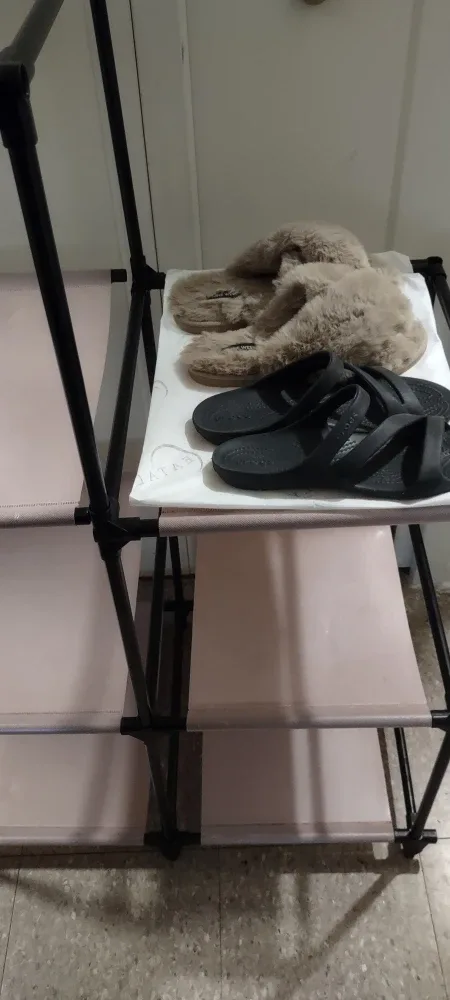 shoes rack or  Unitmultiple storage (Black Metal & Canvas S) image indicator(2)