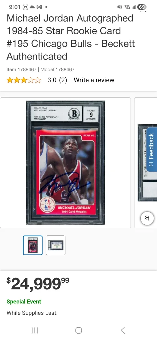 Michael Jordan 1984 Gold Medalist Autographed Card image indicator(3)
