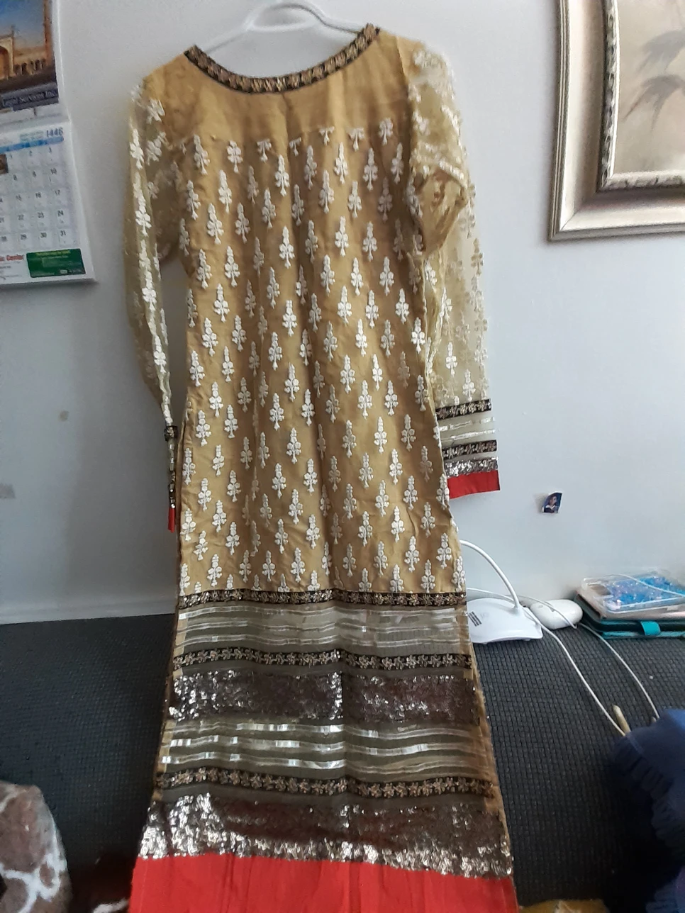 Salwar Kameez Suit - Gold & Red - photo 4