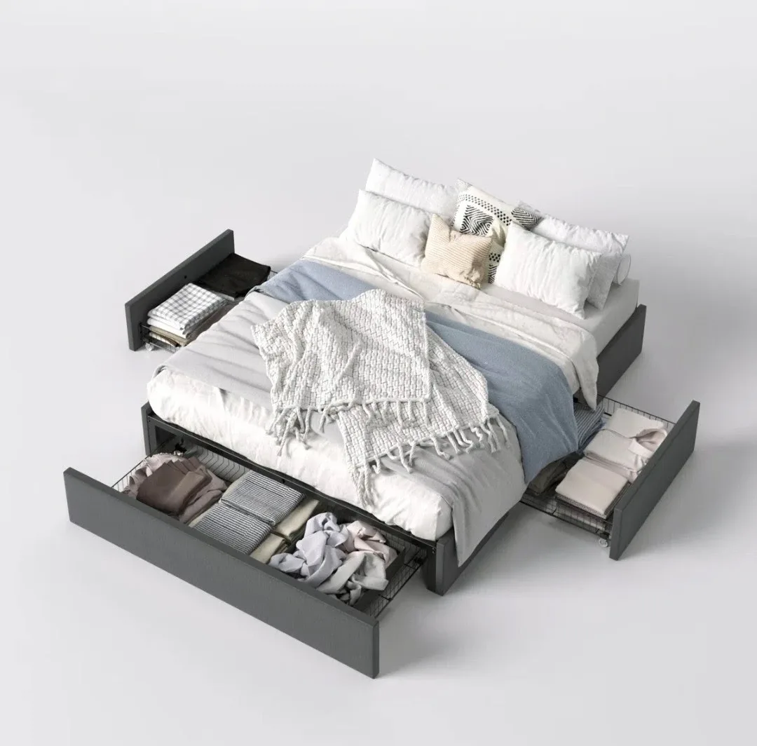 Queen Size Bed Frame with Storage Drawers image indicator(3)