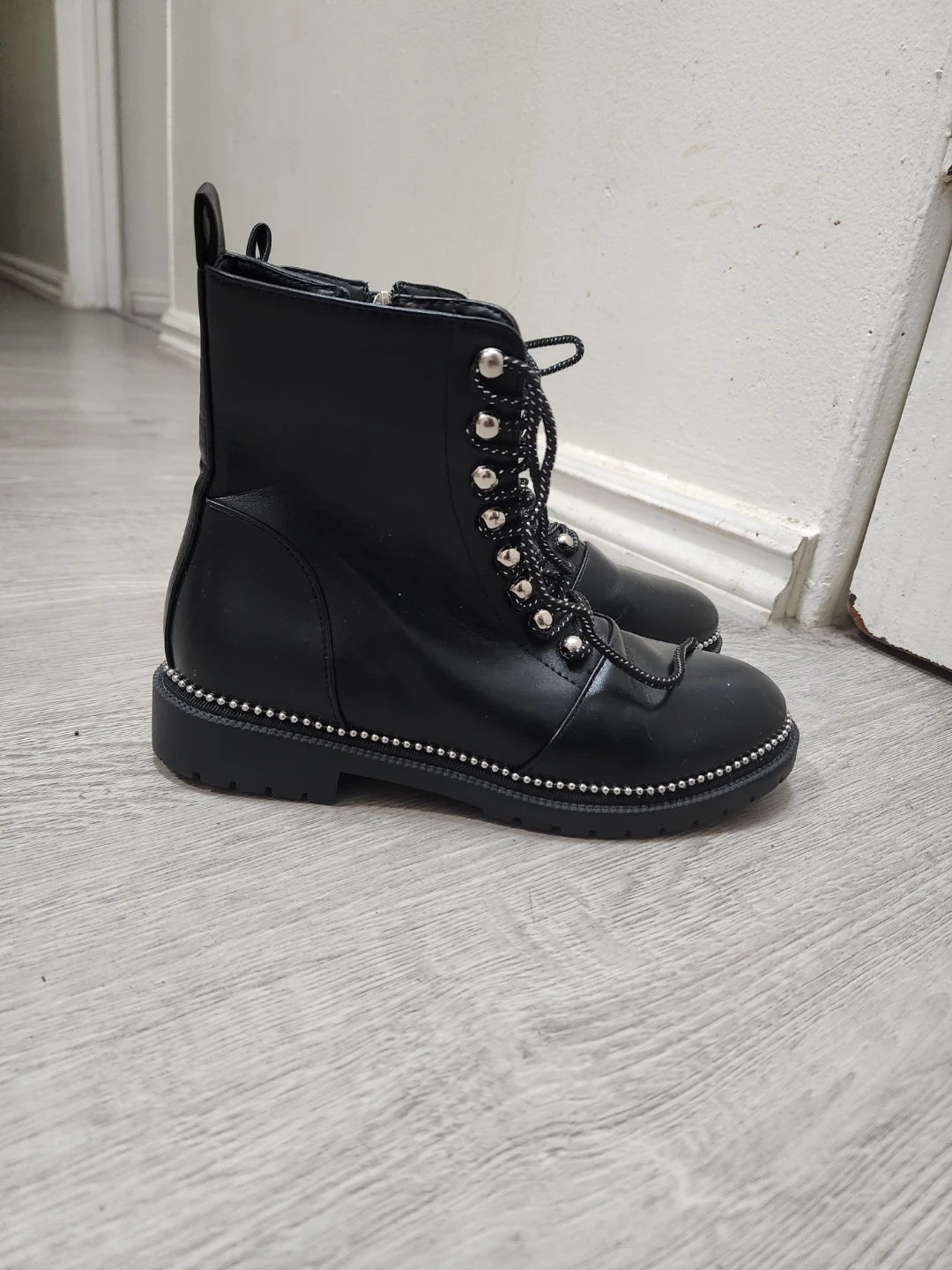 Black Lace-Up Ankle Boots - Size 38 - photo 2
