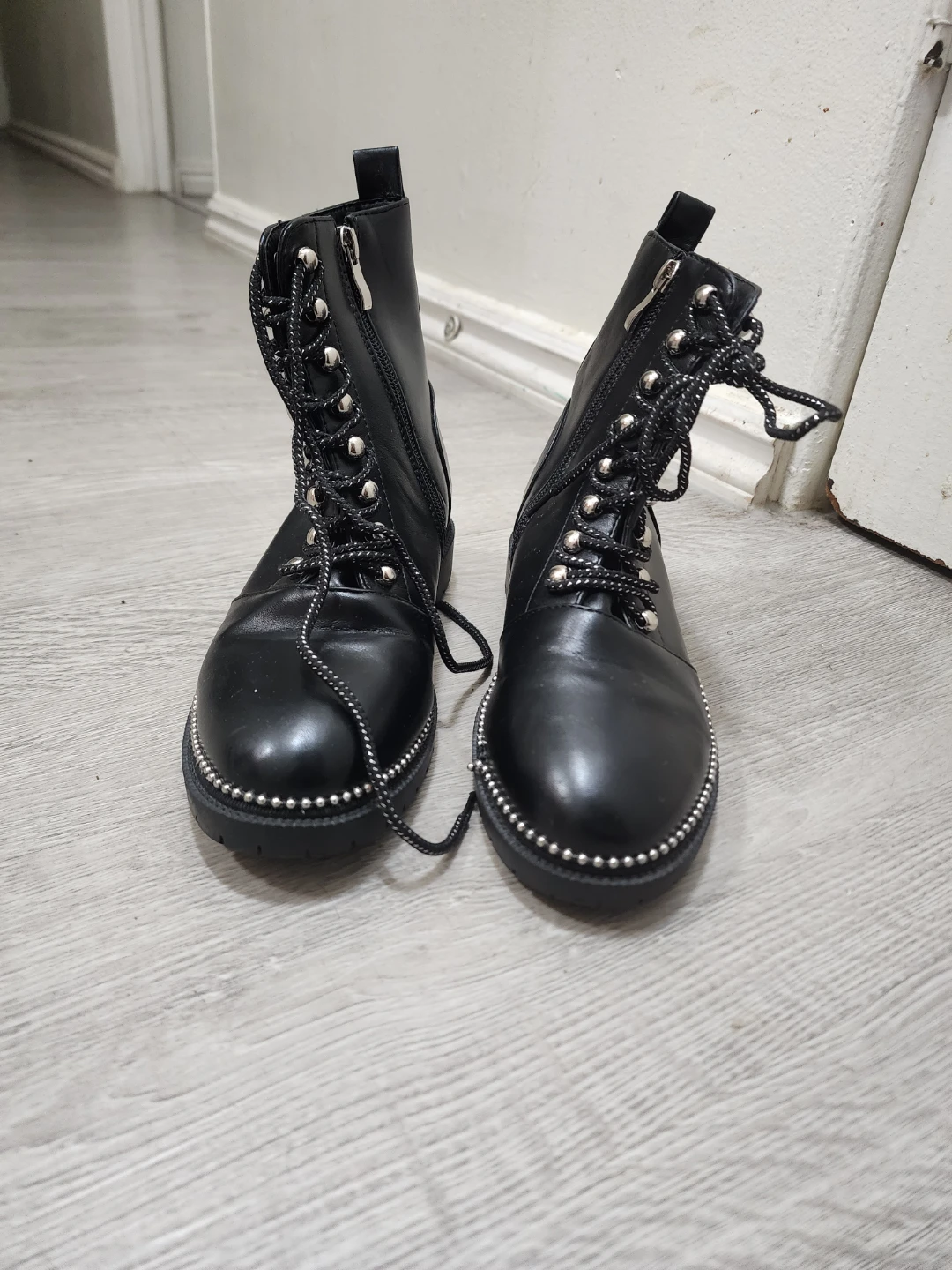 Black Lace-Up Ankle Boots - Size 38 - photo 3