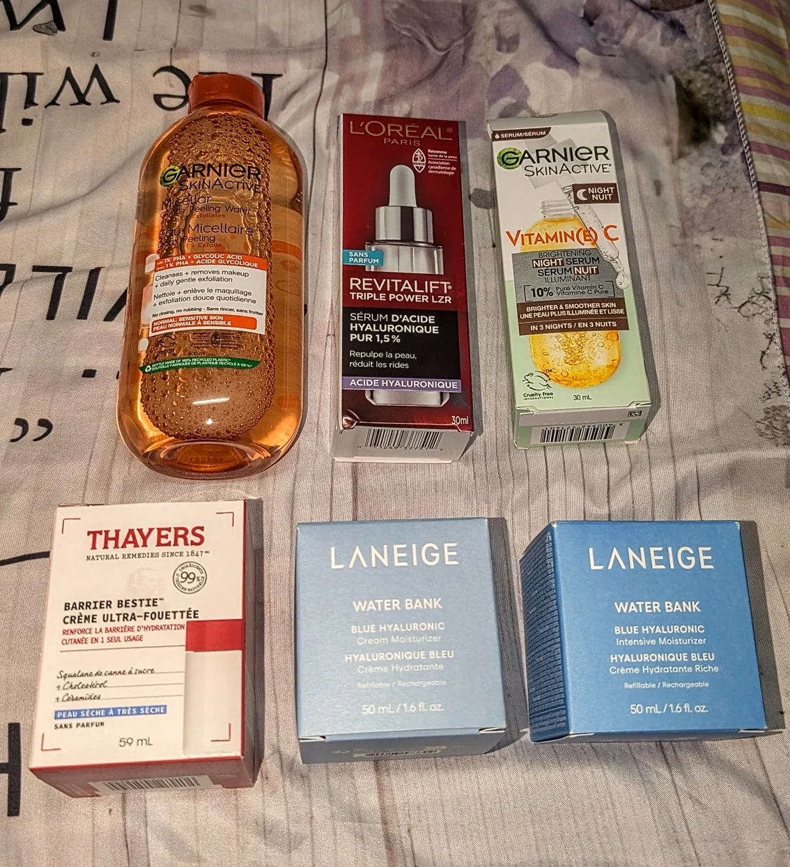 Skincare Bundle: Garnier, L'Oreal, Thayers, Laneige