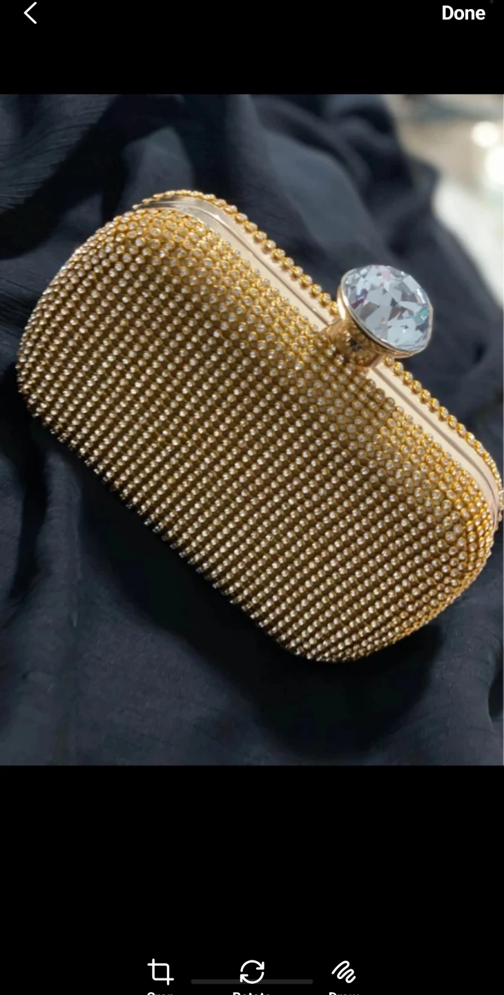 Gold Rhinestone Clutch with Gem Clasp - photo 3