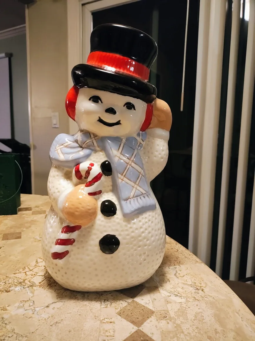 Vtg Christmas Frosty Snowman Figurine 12.5" thumbnail