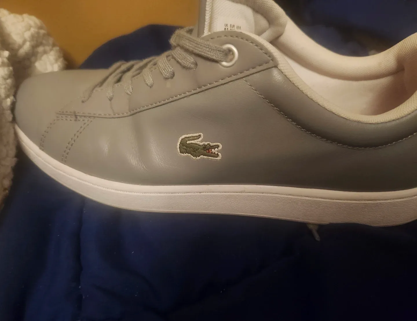 Lacoste Grey Leather Sneakers - Size 9.5 🥕 image indicator(5)