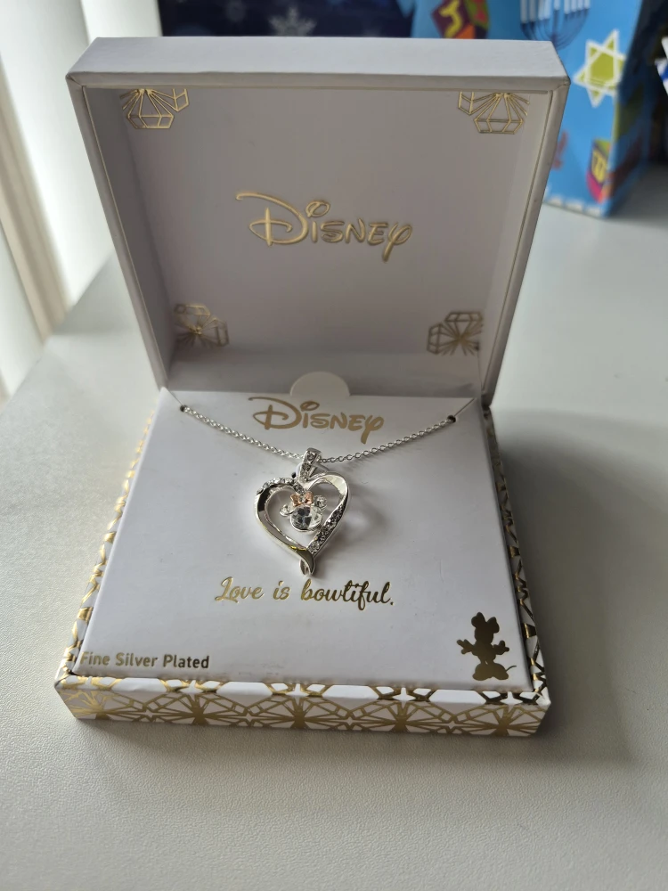 Disney Minnie Mouse Heart Necklace - Silver Plated - photo 2
