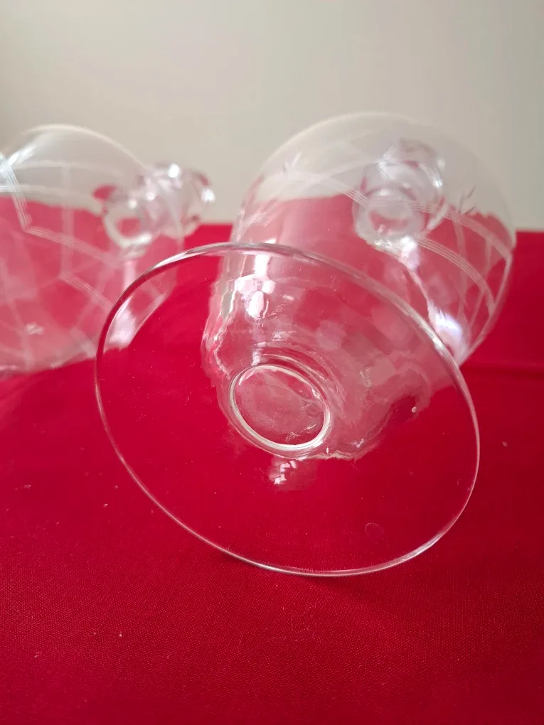 Pair of Vintage Etched Glass Decanters image indicator(3)