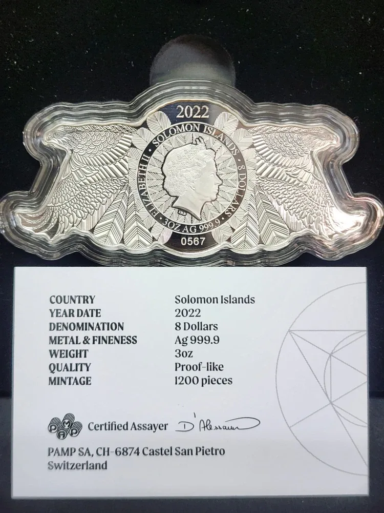 PAMP Shadow Hunters Hawk 3oz Silver Coin image indicator(3)