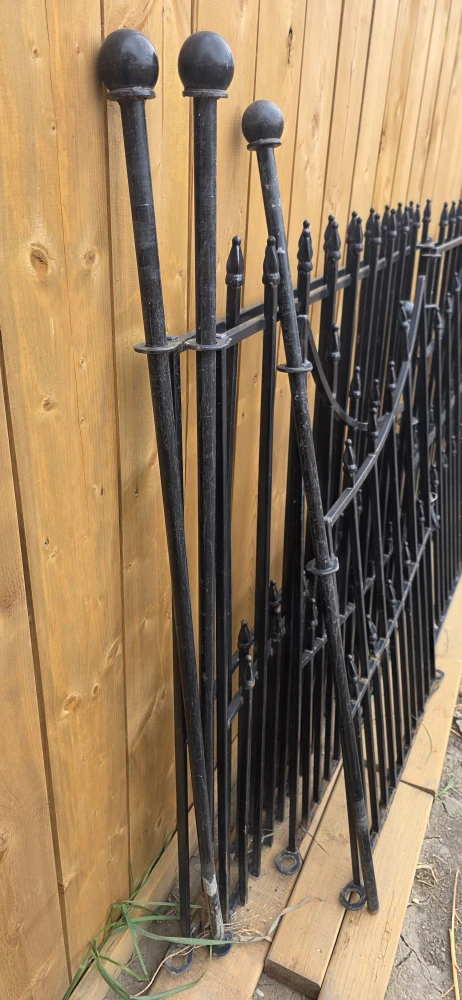 Black Wrought Iron Fence Panels & Gate - photo 2
