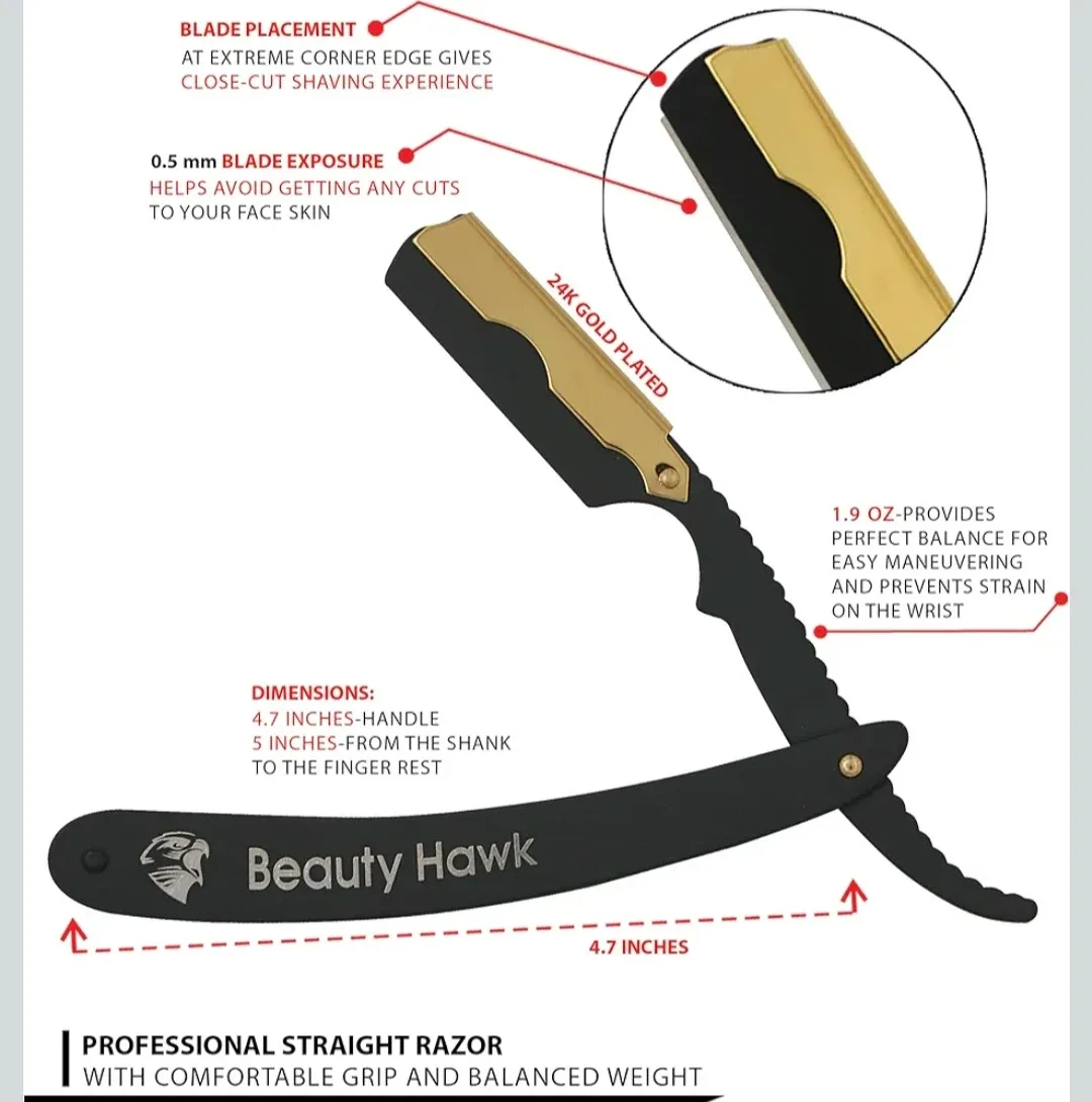 Beauty Hawk Professional Straight Razor - New image indicator(2)