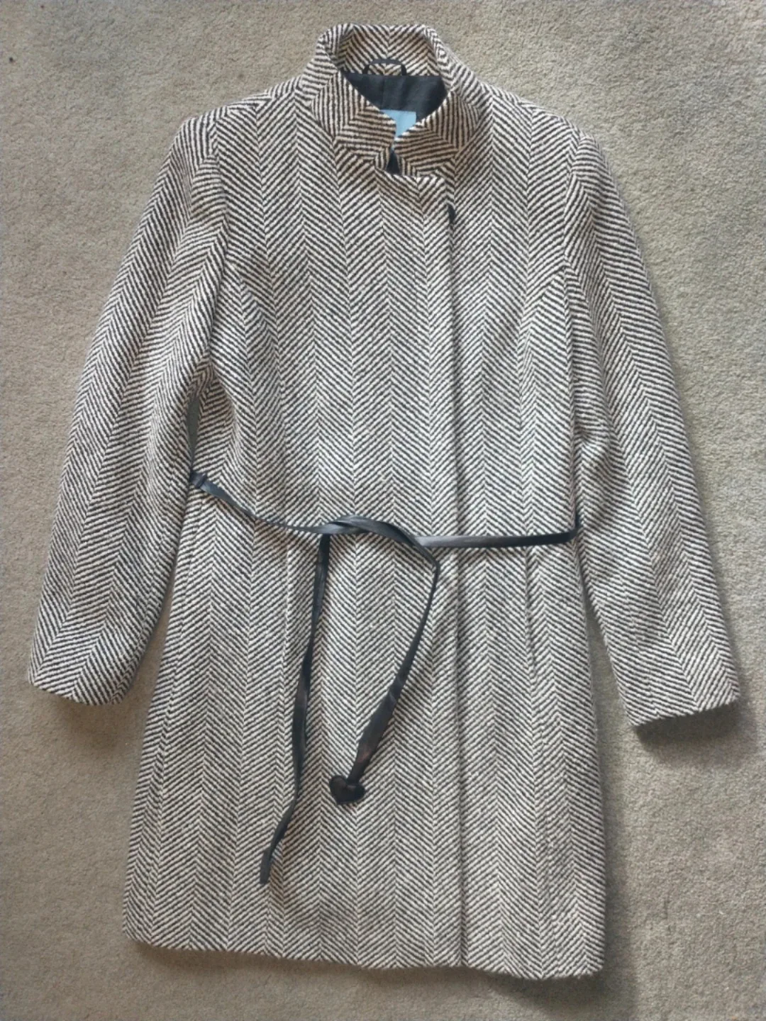 Nine West Herringbone Wool Blend Coat - Size 6