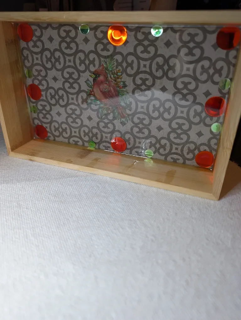 Decorative Bamboo Tray with Cardinal Design image indicator(3)