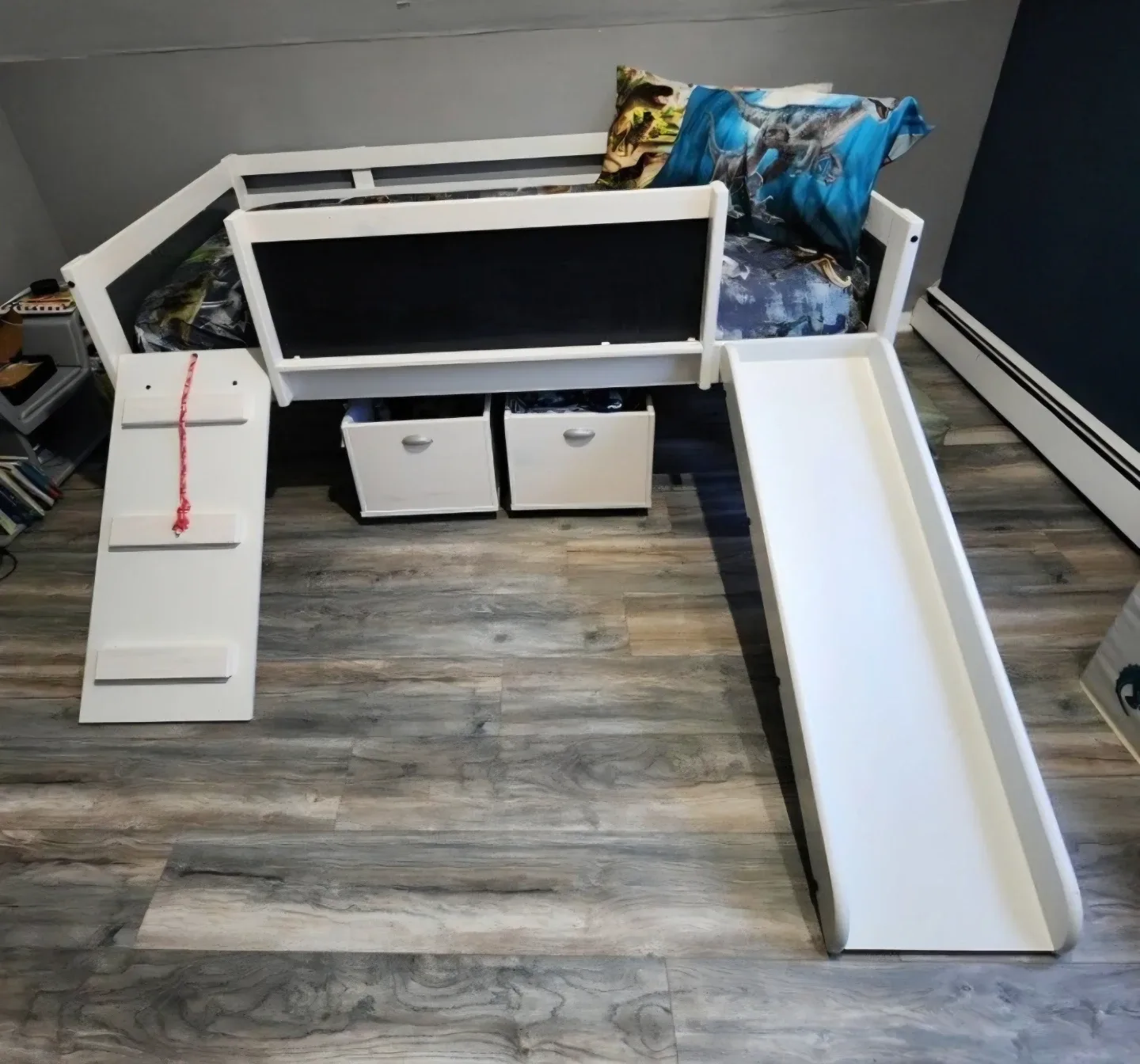 Kids White Loft Bed with Slide image indicator(5)
