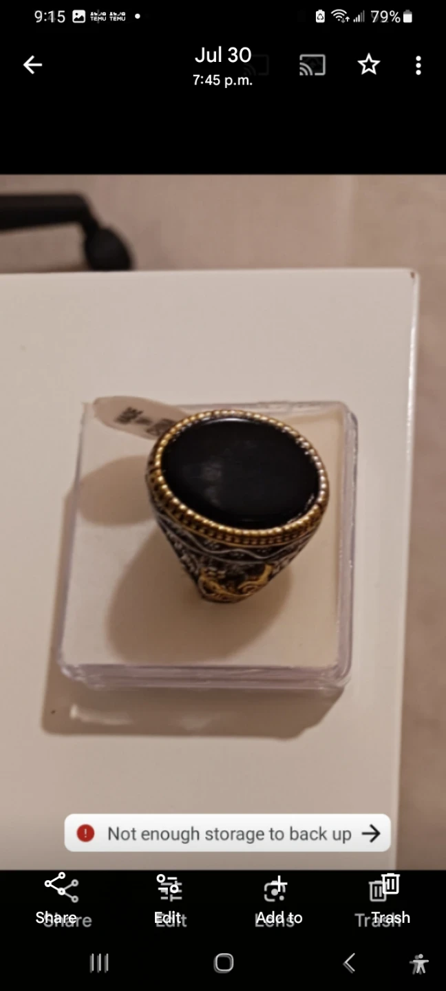 Men's Black Stone Ring good gift 🧧 🎁