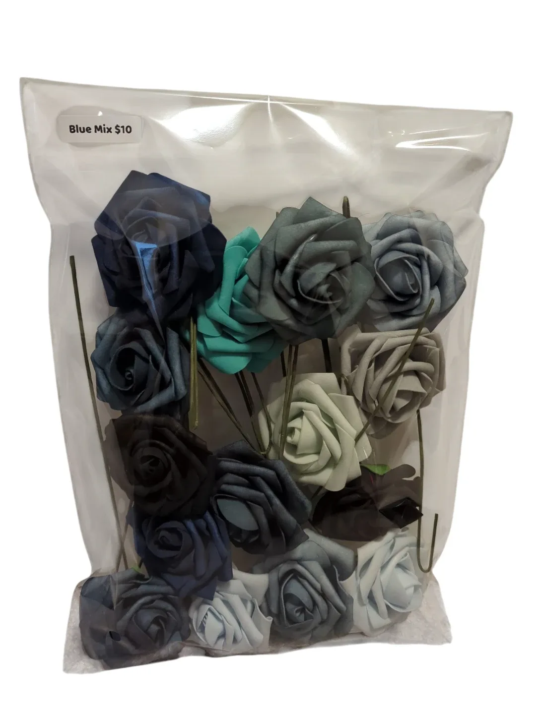 Artificial Foam Rose Mix - Green, Blue, Random image indicator(2)