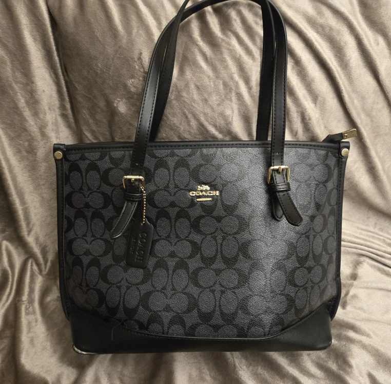 Coach Black/Grey Signature Tote Bag