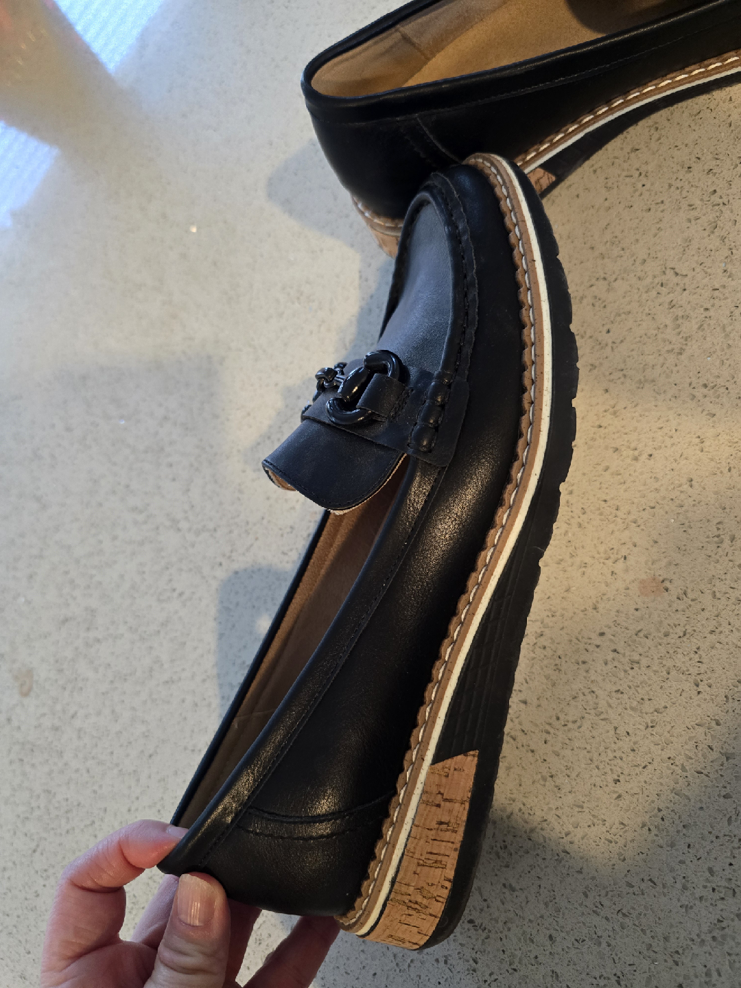 Patrizia Black Leather Loafers - Size 9