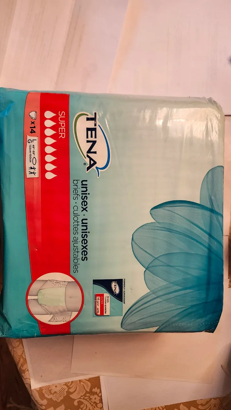 Brand New TENA Unisex Super Briefs, Large, 14 count image indicator(4)