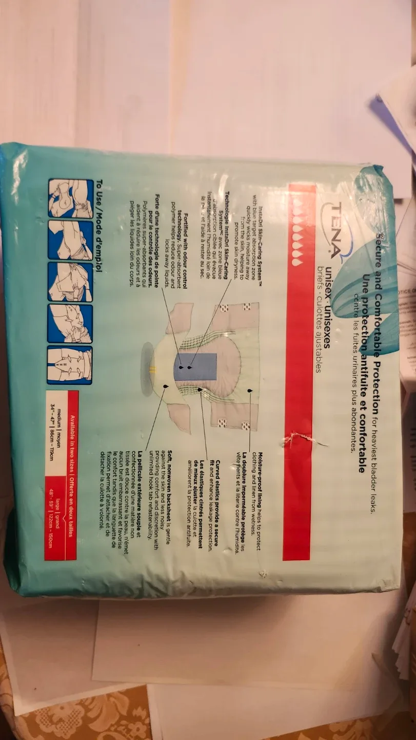 Brand New TENA Unisex Super Briefs, Large, 14 count image indicator(5)