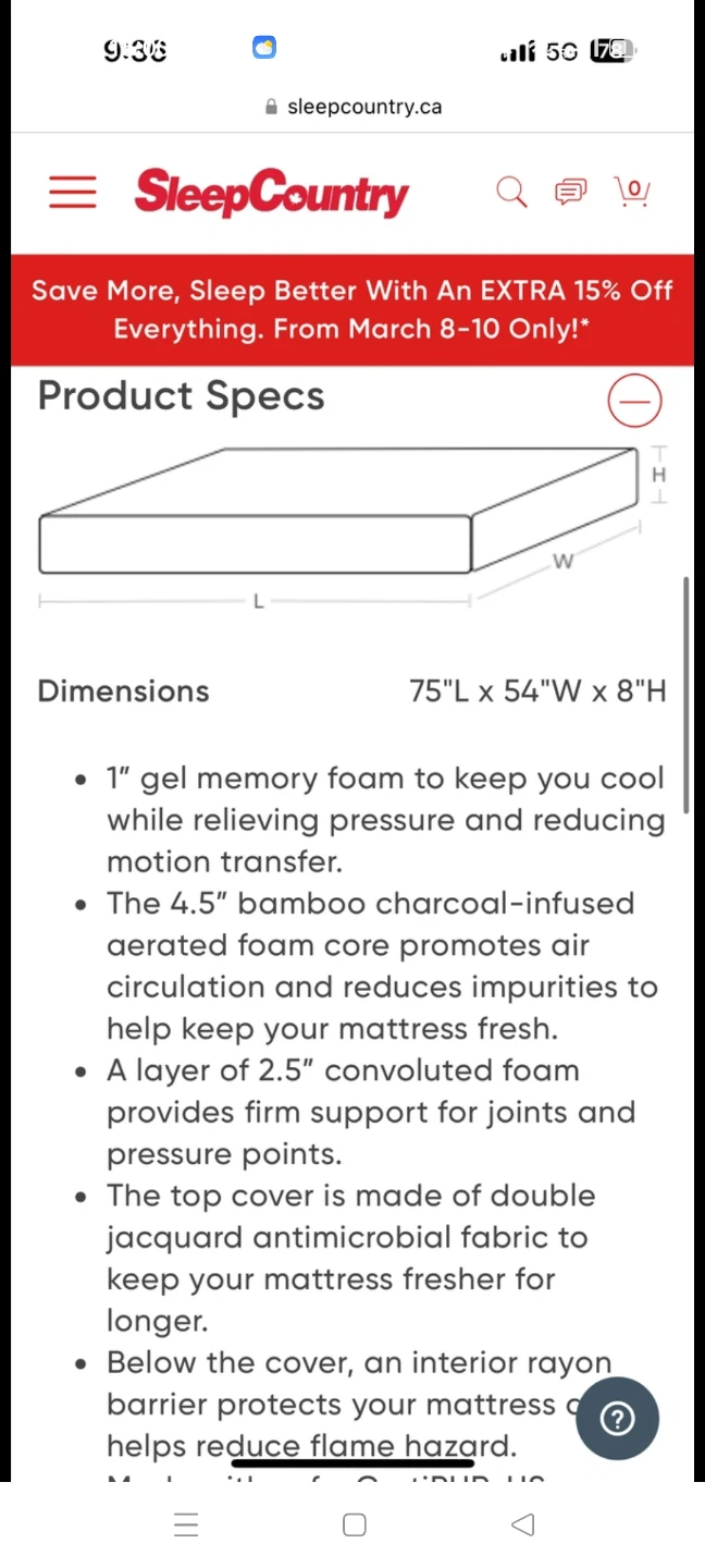 Sleep Country Double Mattress - photo 4