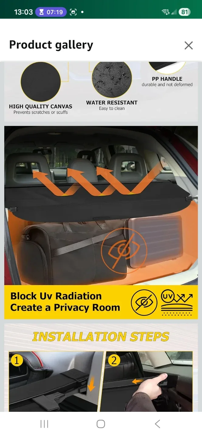 CRV 2017-2022 Retractable Rear Cargo Cover image indicator(9)